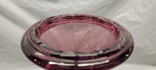 Blenko crackle glass Purple Bottle 11 Inch # 4169 - Picture 10 of 22