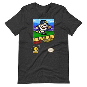 Milwaukee Brewers Baseball Team Jersey 8-bit Nintendo NES Retro Vintage T-Shirt