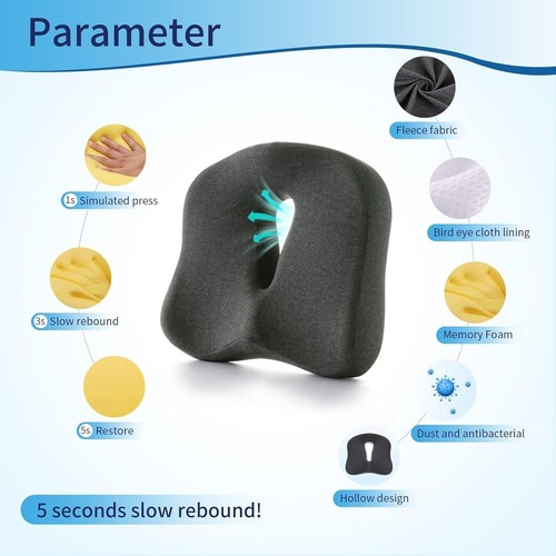 Coccyx Support Memory Foam Cushion - Ultimate Comfort for Sciatica Relief - Picture 5 of 8