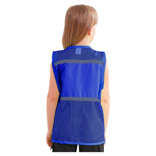 Kids Girls Boys Vest Mesh Reflective Volunteer High Visibility Activities Tops - Picture 21 of 61