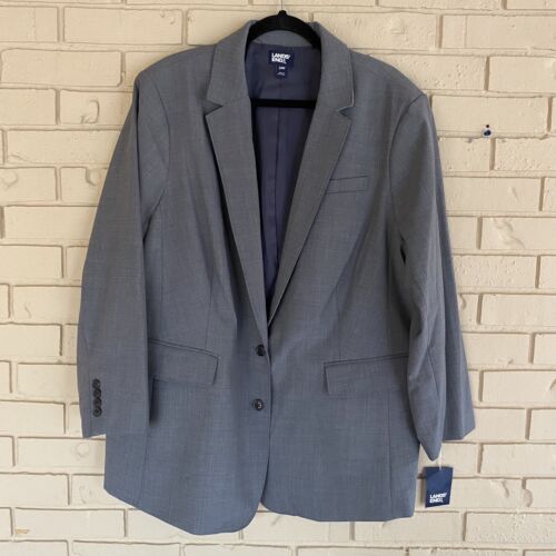 NEW Lands' End Washable Wool Tailored Fit Lined Blazer Stretch Women's Plus 26W - Picture 1 of 8