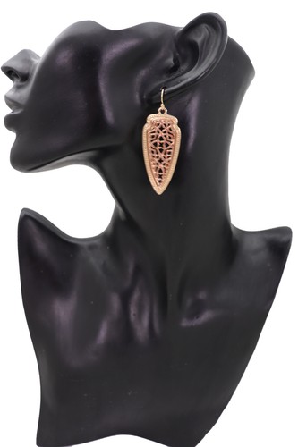 Women Hook Earring Rose Gold Color Metal Arrowhead Viking Hunter Fashion Jewelry - Picture 3 of 12