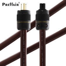 HIFI Power Cable AC Mains Supply Cord Gold Plated EU US Plug IEC C7 Connectors