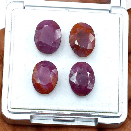 4 Pcs Natural African Ruby Untreated 14.7mm-15.7mm Oval Cut Loose Gemstones Lot - Picture 12 of 17