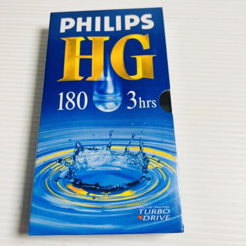 Blank VHS Tape, New Philips HG 180 3 Hour ● High Grade PAL Video Cassette Tape - Picture 1 of 5