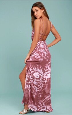 Lulus Live In Harmony Tie-Dye Maxi Dress Sz S Mauve Pink Leg Slit Open Back | eBay Lulus Live In Harmony Tie-Dye Maxi Dress Sz S Mauve Pink Leg Slit Open Back | eBay