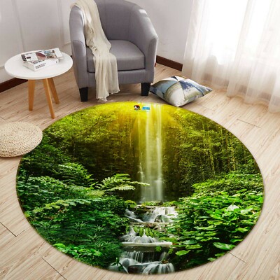 3D Waterfall Leaves NAO6069 Game Rug Mat Elegant Photo Carpet Mat Fay