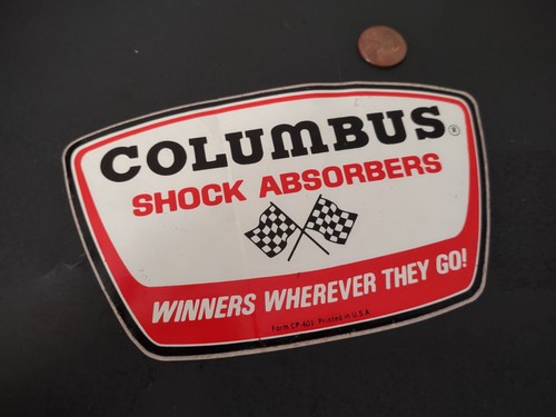 VINTAGE COLUMBUS SHOCK Sticker Decal RACING ORIGINAL old stock