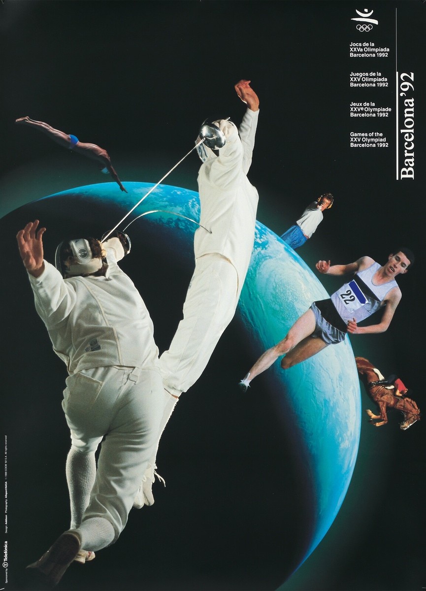 Original Vintage Poster Barcelona Olympics 1992 Multi-Sport