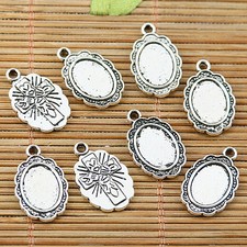 16pcs tibetan silver plated oval 8 10mm cabochon settings EF1922