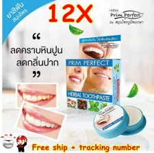 12X Toothpaste Whitening Teeth Thai Herbal Anti-Bacteria Fresh Breath Clove 25g
