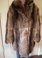 Misura High Quality Real Raccoon Fur Coat Large