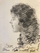 SANDRO VANGELLI (1902-1984) - DISEGNO CARBONCINO dedica e firma