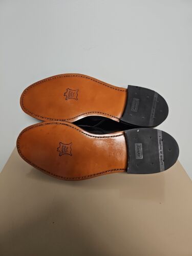 Scarpe eleganti Oxford vintage Knapp in pelle nera K121 da uomo taglia 101/2 E (RARO NOS) - Foto 10 di 15