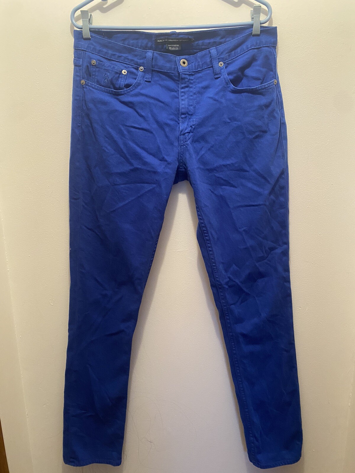 Ralph Lauren Sport donna 31 jeans pantaloni blu pony logo preppy casual