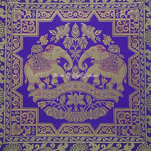 Pillow Cover Boho Elephant Brocade Jacquard Decor Car Cushion Case 16 x 16 in - Picture 4 of 6