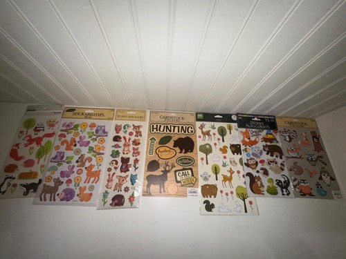 Nuovo! Adesivi 7 pezzi animali della foresta, boschi, gufi, caccia ecc - Foto 1 di 3