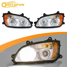Pair Chrome Headlights Headlamps LH & RH Side For Kenworth T660 2008-2020