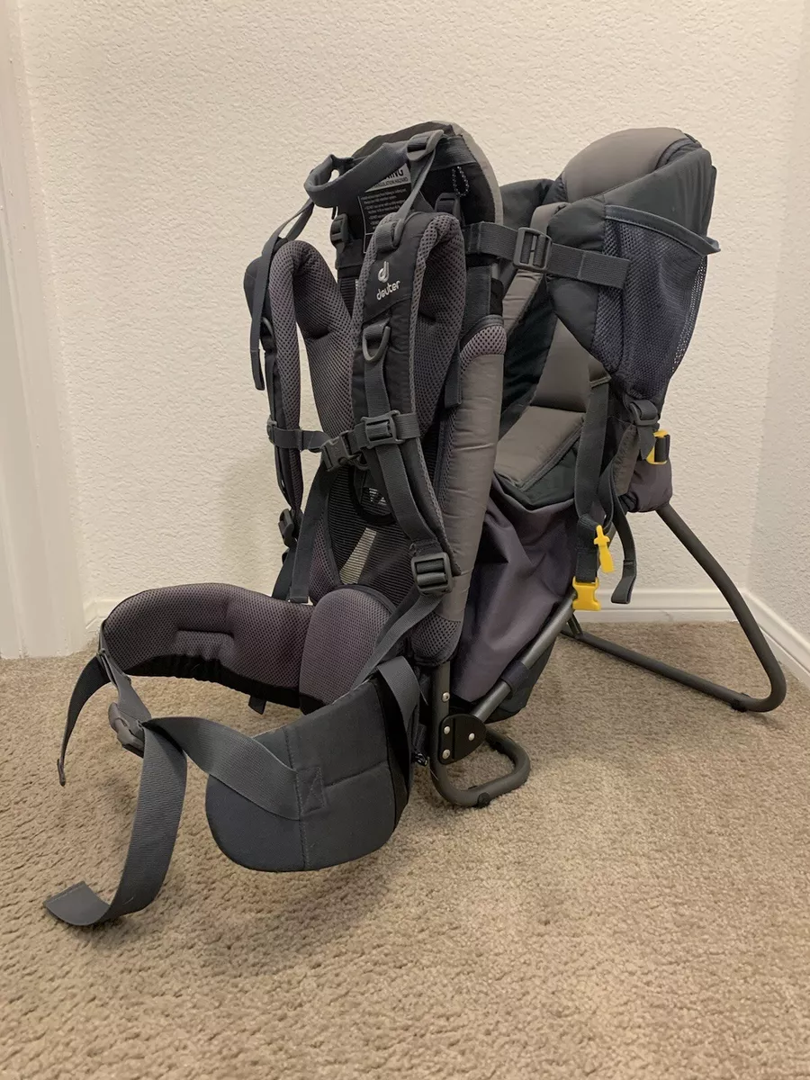 Deuter Kid Comfort 1 Gray Baby Child Carrier Hiking Backpack Toddler EUC