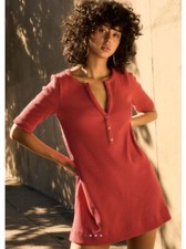 NWT Free People Beach XS Jane Shift Mini Valiant Poppy Red $60 New Dress Tunic
