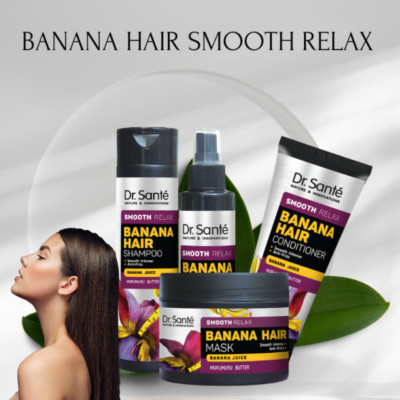 Dr. Sante Smoothing Banana Hair Shampoo/Balm/Mask Banana Juice & Murumuru Butter