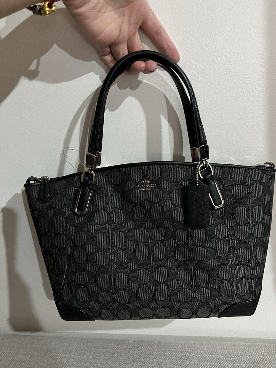 バッグ Coach Signature Black Mini Satchel Bag Coach Black Signature Mini Satchel