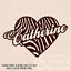  Personalized  Zebra Print  Heart Custom  Name Vinyl Wall  