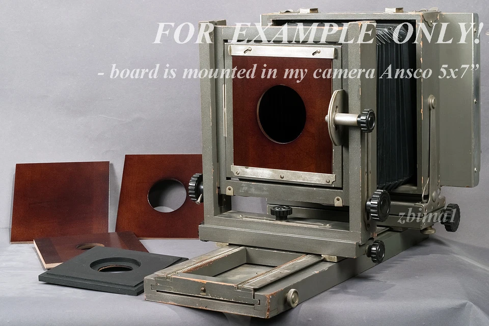 1 LENS BOARD 132mm x 132mm for ANSCO 4x5", or 5x7" Camera - S. Walnut, undrilled - Image 2 of 3