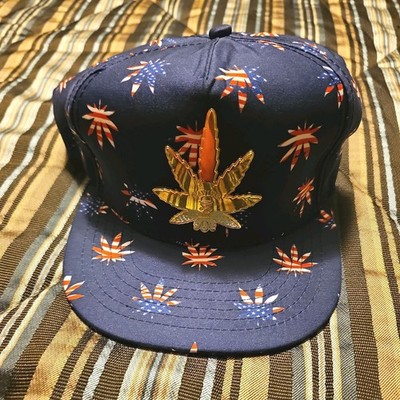 Cayler & Son's Gold Metal  Pot Leaf American Flag Snapback