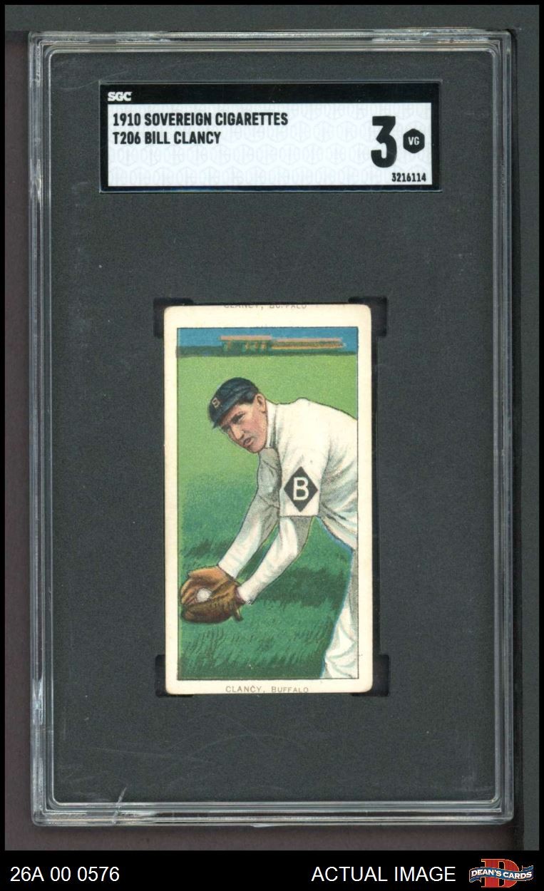 1909 T206 Semi-Scarce Bill Clancy Eastern League - Buffalo SGC 3 - VG