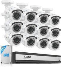 ZOSI 1080P 16CH Kit Caméra Surveillance Extérieure DVR 4TB Détection IA Vue 90°
