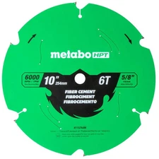Metabo Hpt Fiber Cement 10 Inch 6-Tooth Saw Blade