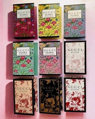 Gucci Flora Gorgeous & Bloom Perfume Collection Sample Spray Vials 9pc Set 