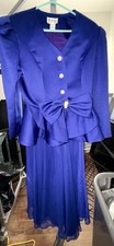Vintage R K Evenings Ladies 2 Piece Dress Set Size 14 Purple