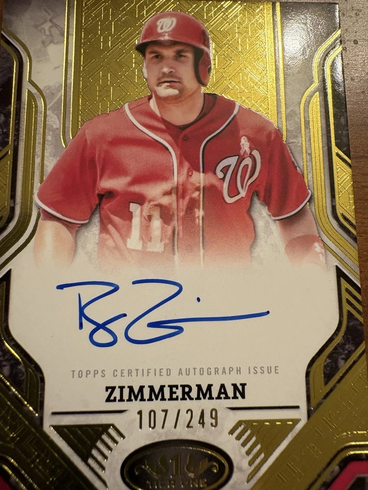 Folha de ouro 2025 Topps Tier One Ryan Zimmerman Nationals autografada/249 - Imagem 2 de 4