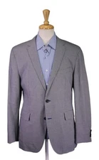 Hugo Boss Blue White Check Cotton 2-Btn Blazer Jacket Miles Model 42R