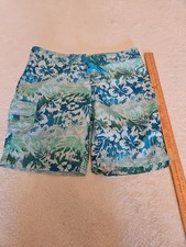 Kanu Surf Teal Green Floral Swim Trunks Shorts Women's Sz 6