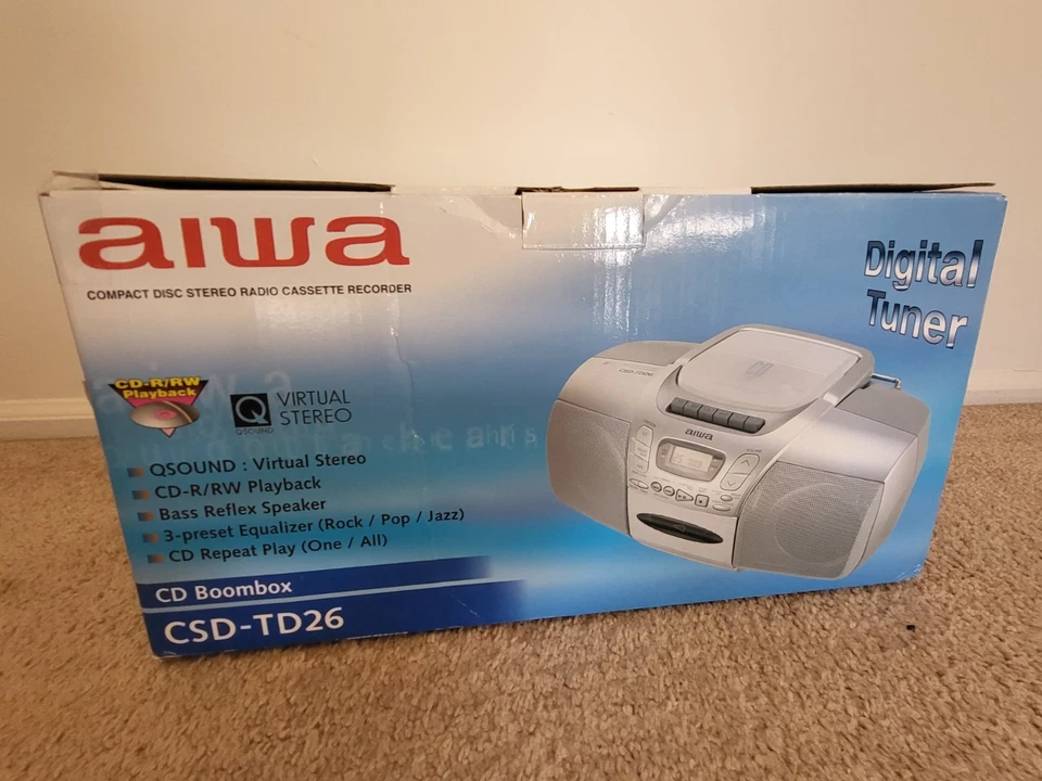 Aiwa CSD TD26 Nuevo Caja Abierta Falta Cable de Alimentación CA Foto 4 de 4