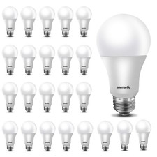 Energetic 24 Pack A19 LED Light Bulb, 40 24 Count (Pack of 1), 5000k Daylight