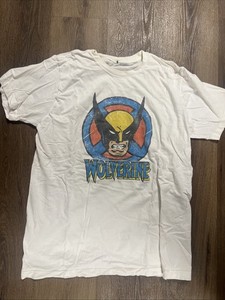 T-shirt Vintage Marvel Wolverine Noir Taille M 100% Coton - Occasion Très Bon état