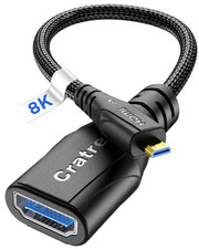 8K Micro HDMI to HDMI Adapter, Micro HDMI Male to HDMI Female Adapter Cable,8K 6