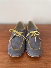 Vintage Bowling Jacob Gray Blue Suede Shoes With Yellow Accent Women s Size 8