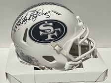 MERTON HANKS Signed Autographed 49ers Salute to Service STS 24 Mini Helmet PSA