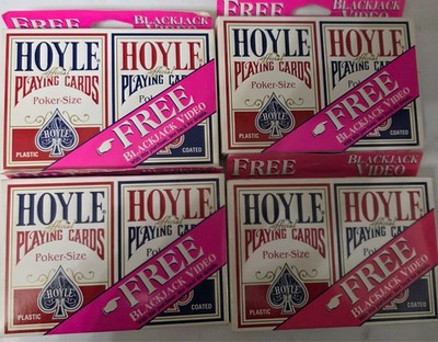 Four 2-Packs Vintage Hoyle Poker Playing Cards - plastic coated, sealed