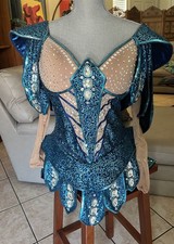 Handmade Corset Body Suit Sequins Diva Goddess One Of A Kind Amazing One Piece