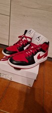 Nike Air Jordan 1 mid Bianco Rosso Nero Nr. 37,5 Originali Usato Con Scatola