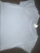 H&M Women's Basic Light Blue Ribbed Cropped Top Size M