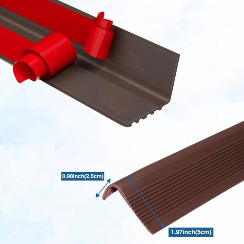 Stair Nosing, Vinyl Stair Nose Rubber Stair Edge Protector, Stair Edge Trim Self - Picture 3 of 6