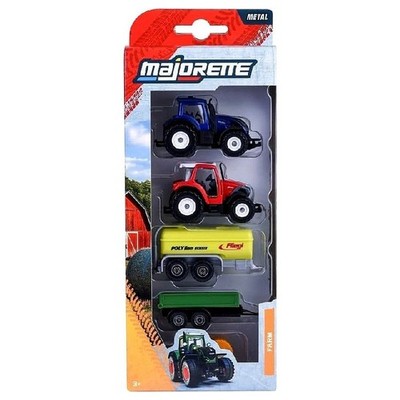 Majorette Farm Traktoren Und Anhänger 5-teilig Set