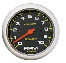 Autometer Tachometer 10000 Rpm 3-38 In Dia Pro-comp Electric Analog Dash Mount
